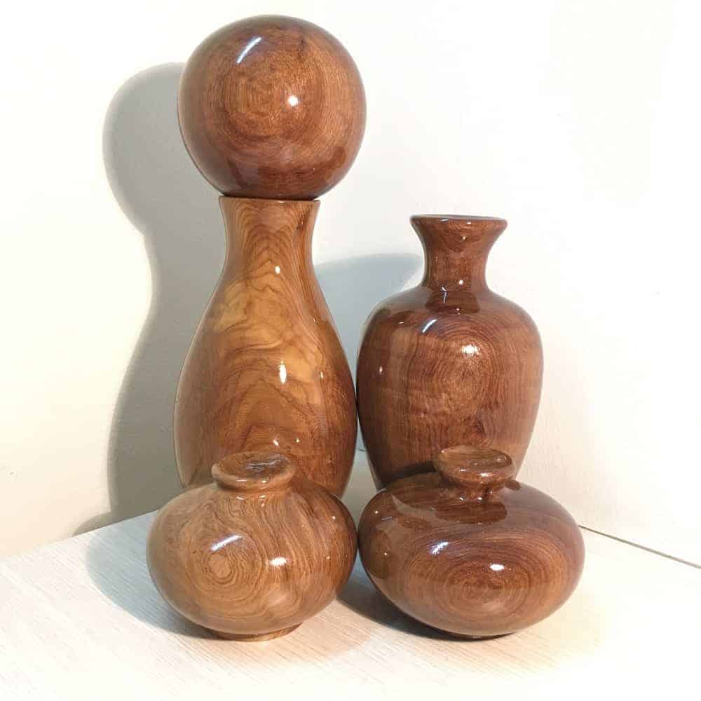 Bình phay nghệ thuật tài lộc gỗ cẩm, thủy tùng, gỗ hương, trắc Việt - 18