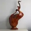 Bình phay nghệ thuật tài lộc gỗ hương đỏ cao 53cm