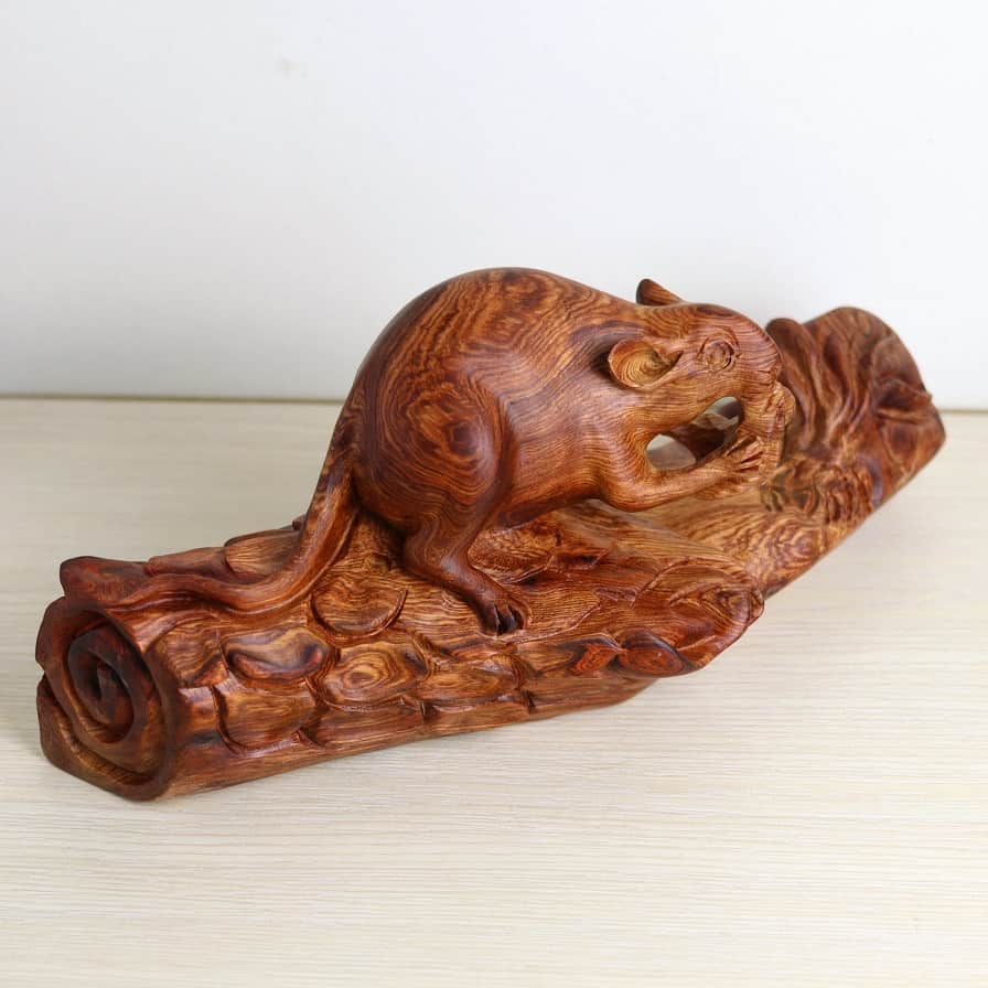 Đồ phong thủy gỗ hương tự nhiên: bình phay, bình phú quý, tượng mini - 17